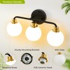 3 Light Bathroom Vanity Light, Black and Gold Bathroom Light
