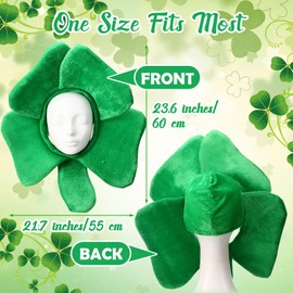 Zeyune 2 Pack St. Patrick's Day Party Costume Set, Green Shamrock Top Hat with Irish Green Glasses Accessories for Women Men