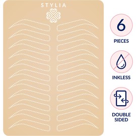 Microblading Supplies Piel de práctica de doble cara sin tinta de 6 piezas para tatuajes de cejas: Maquillaje permanente Pieles de silicona para practicar Microblading y punción de cejas, Hojas de piel falsa