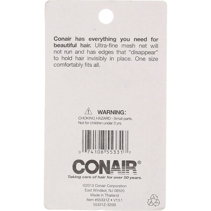 Conair 55331 3 CT. HAIR NET BLACK
