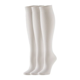 Hue Women's Flat Knit Knee High Sock, New White, One Size US