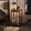 WLIVE End Table with Charging Station, Small Night Stand with