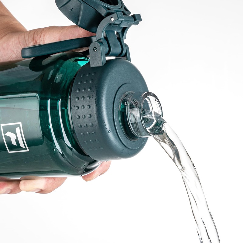 Fanhaw 32 oz Clear Water Bottle with Fast-Flow Spout Lid,