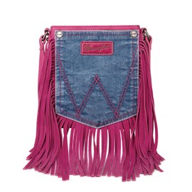 Wrangler Small Crossbody Purse for Women Hobo Western Crossover Leather Fringe Side Purse Cowgirl Shoulder Handbag WG44-8360HPK