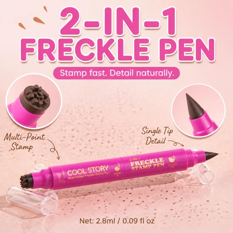 2 in 1 Dual End Freckle Pen, Waterproof Faux Freckle
