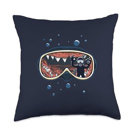Mask-Diving Scuba-Divers Water-Sports Scuba-Diving Throw Pillow