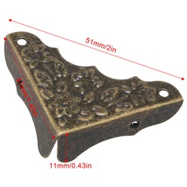 FMHXG 16PCS Crafts Wooden Box Corner Wrap Bronze Corner Decorative Protector Right Angle Anti Bump Corner Gift Box Embossed Corner Wrap for Wine Box Tool Box Cabinet