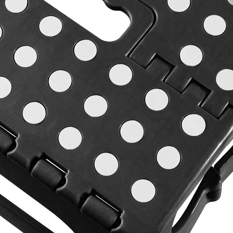 Casafield 18" Folding Step Stool with Handle, Black - Portable