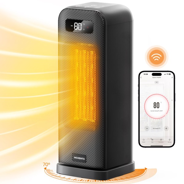 MORENTO Smart Space Heater, Portable Heater with Thermostat, Space Heaters