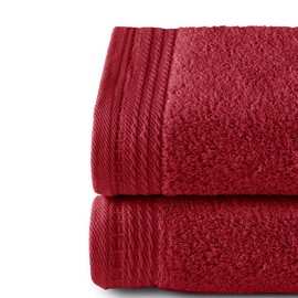 Top Towel - Premium - Large Bath Towels - Bath Towels -2 Hand Towels -50 x 100 cm - 100% Cotton - 600 g - Maroon