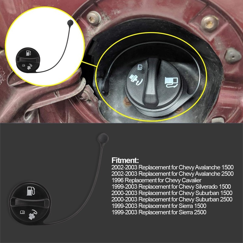 Car Fuel Gas Tank Cap with Strap GT231 Replacement for