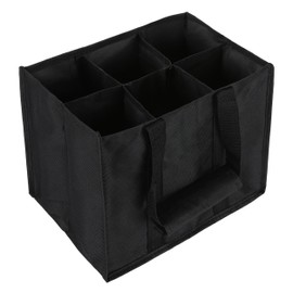 Vaily® Bottle Bag with 6 Compartments for Max. 1.5 Litre Bottles, black, Shopping bag