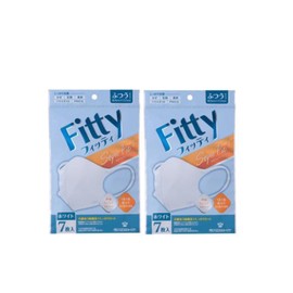 [タマガワエーザイ] （2個セット） フィッティ スタイルフィットプラス 立体 7枚入り ホワイト ふつうサイズ マスク