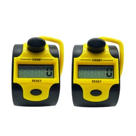 LEPEVNEY Tally Counter Digital LCD Electronic Handheld 5-Digit Number Count Clicker Yellow Pack of 2