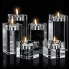 Perthlin 6 Pcs Crystal Tea Light Candle Holders Glass Votive