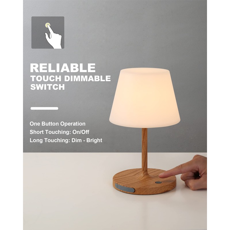 WEILAILUX Outdoor Battery Operated Table Lamp Waterproof, 4000mAh Cordless Table