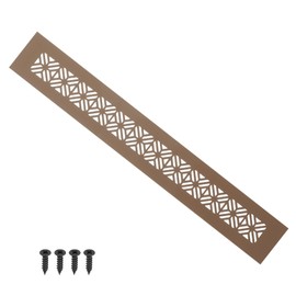 PATIKIL 14 x 2 Inch Door Air Vent Cover, Heavy Duty Aluminum Grille Ventilation Cover Louvered with Mounting Screws for Cabinet Wardrobe Door, Brown