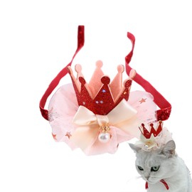 Pet Hat, Birthday Decoration, Pet Supplies, Headwear, Gift, Party Decoration, Cosplay, Princess-like Hat, Birthday, Anniversary, Holiday, Dog, Cat, Crown 4 Colors (Red)