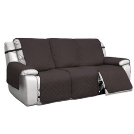 PureFit Water Resistant Reversible Sofa Covers for Reclining Sofa 3 Seat - Non Slip Split Recliner Couch Cover for 3 Cushion Couch, Washable Furniture Protector for Kid, Dog (3 Seat, Chocolate/Beige)
