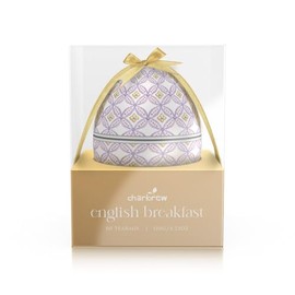 Faberge Egg English Breakfast Egg Shaped Metal Tea Tin Gift Set – 60 Teabags Black Tea