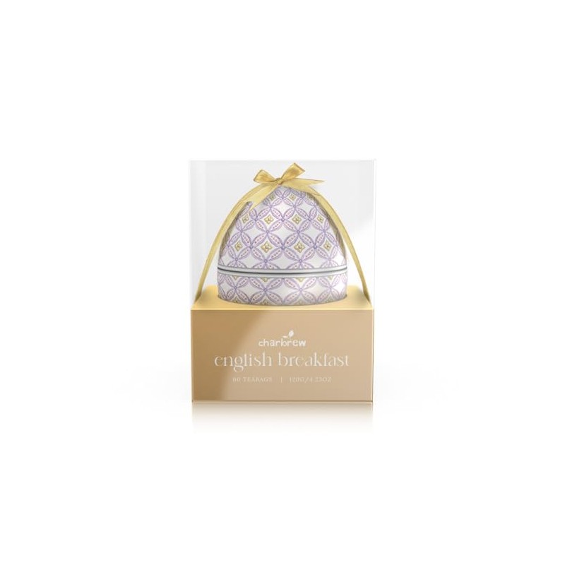 Faberge Egg English Breakfast Egg Shaped Metal Tea Tin Gift