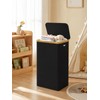 IEGrow Laundry Hamper with Lid, 110L Laundry Basket with Bag,Black