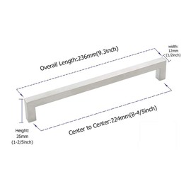 Goldenwarm Furniture Handle Bar Handle Brushed Stainless Steel Cupboard Handles Drawer Handles Kitchen Cabinet Square Handle