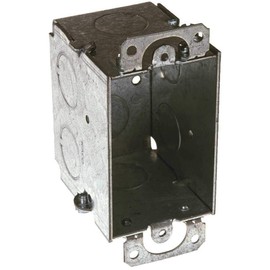 Hubbell WIRING500 662081 Switch Box, Single Gang, Four 1/2" Knockouts, 2-1/2" Deep