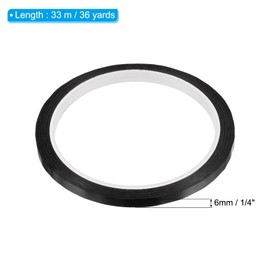 PATIKIL 6mm Dry Erase Tape Thin Dry Erase Tape for Graphic Chart Marking DIY Art Black