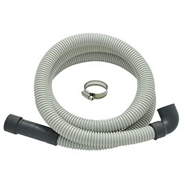 Universal Dishwasher Drain Hose with Elbow - 6 Ft Discharge Hose - Corrugated and Flexible Dishwasher Hose Drain Replacement with Clamp by TT FLEX