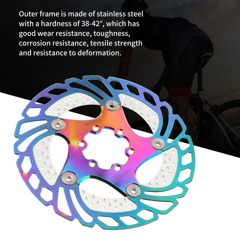 Mountain Bike TitaniumPlated Cooling Disc Brake Rotor 6 Nails Cycling
