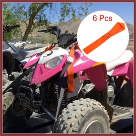 HEROFFIX 6pcs 8.07" x 0.98" Cargo Belt Soft Loop Tie Down Trailer Straps for Motorcycle ATV UTV Orange 2.5cmx20.5 Cm Replace Parts