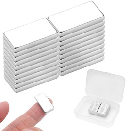 Pack of 20 Neodymium Magnets Rectangular, 20 x 10 x 3 mm Strong Magnets Flat, Magnetic Rectangular Flat with Storage Box, Magnets Strong Flat, Neodymium Magnetic Flat for Whiteboards, Fridges,