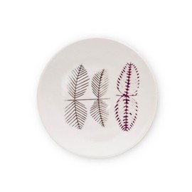 J-kitchens 373225 Hasamiyaki Sashimi Plate, Small, Made in Japan, Diameter 5.1 x Height 0.7 inches (13 x 1.8 cm), Leaf Pattern, Brown