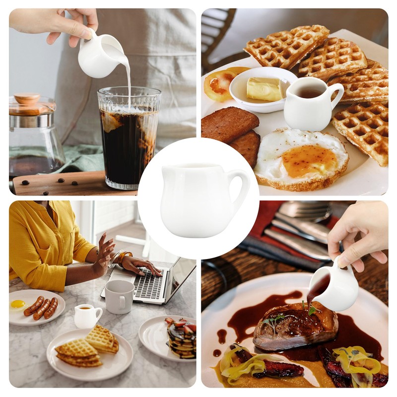 WENLISELL 12 PCS Ceramic Milk Jug, 60ml Small Gravy Jug