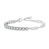 FATACI Women Tennis Bracelet，Brass Classic 4mm Simulated Diamond Round Cubic