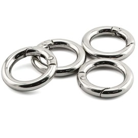Still Awake, 5 Pcs 20mm OD Spring Clip Round Carabiner Buckle, Diameter O Ring Snap Trigger Keyring Buckle,Hooks DIY Accessories for Key Chains, Bag, Purse and Handbag (12 Silver), 12inch