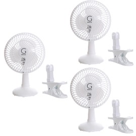 Genesis 6-Inch Clip Convertible Table-Top & Clip Fan Two Quiet Speeds - Ideal For The Home, Office, Dorm, More White (A1CLIPFANWHITE)