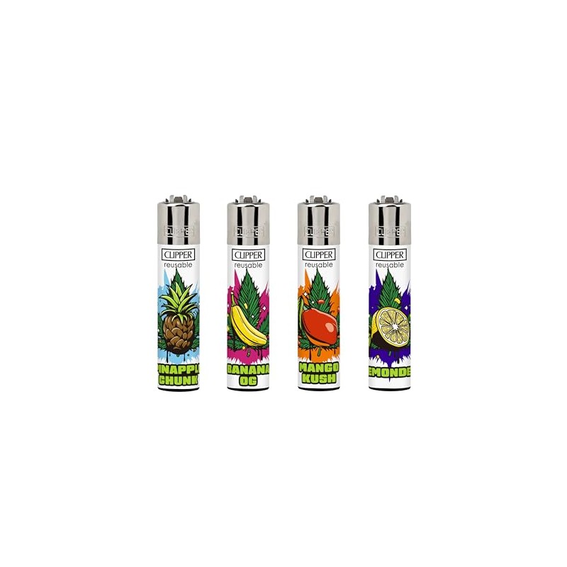 4 X CLIPPER LIGHTERS (FRUIT STRAINS)