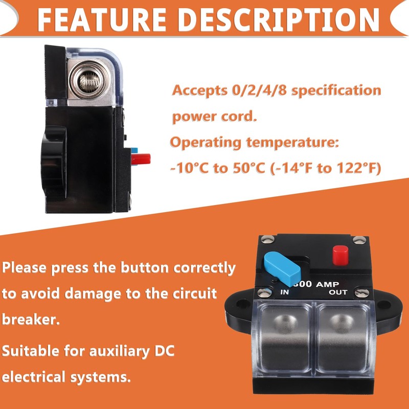 JAMHER 300A Circuit Breaker 300AMP Resettable Inline Circuit Breaker Manual