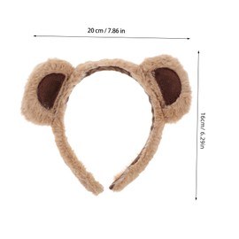 VICASKY 3pcs Bear Ear Headband Animal Ears Cosplay Bear Headband Cute Hairband Fluffy Animal Head Wear Tail Fluffy Grizzly Hairband Hairbands Head Horns Horn Zoo Hair Hoop Fabric Brown