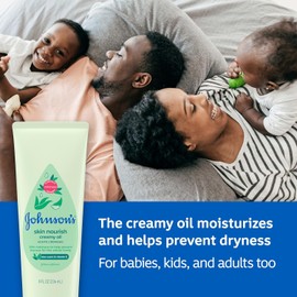 Johnson & Johnson Johnson's Baby Creamy Oil, Aloe & Vitamin E, 8 Ounce (Pack of 6)