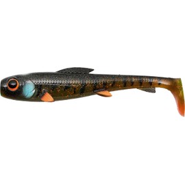 Abu Garcia Svartzonker McPike – Premium Freshwater Pike Fishing Lure with Changeable Smack! Disc, Tail Action for Targeting Pike, Zander, and Predatory Fish – Burbot Motoroil 17 cm