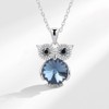 Owl Necklace for Women Girls 925 Sterling Silver Blue Birthstone