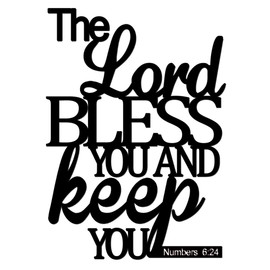 Black Metal Bible Verses Wall Decor - The Lord Bless You And Keep You Sign Christian Wall Decor Scripture Wall Art for Christian Home Decor Wall