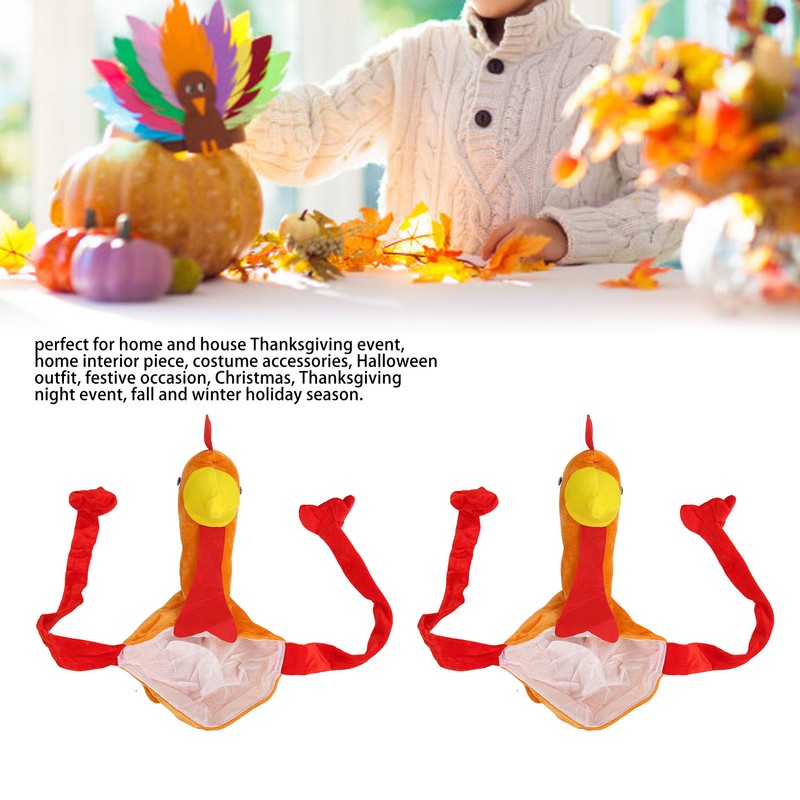 2Pcs Turkey Hat Light Bright Colors Durable Polyester Soft Breathable