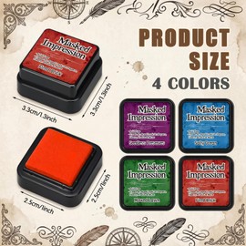 8 Pcs Mini Ink Pads for Stamps Water Based Stamp Pad for Scrapbooking, Journaling, Card Making, DIY Craft Scrapbook Supplies for Adults (Primary Colors)