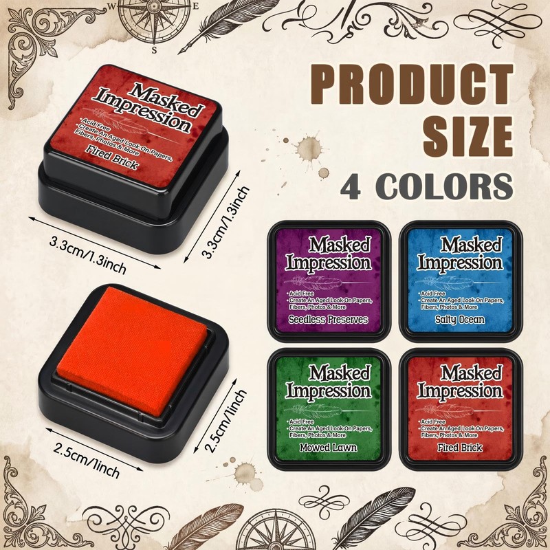 8 Pcs Mini Ink Pads for Stamps Water Based Stamp