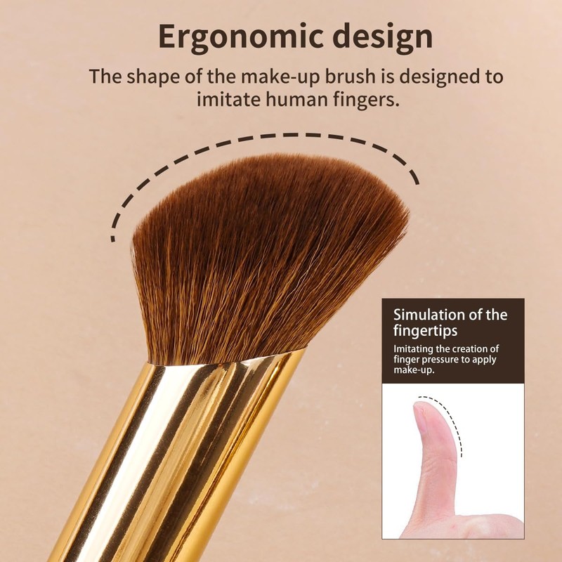 MAANGE 5 PCS Foundation Makeup Brush Set Double-ended Kabuki Mask