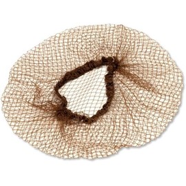 2x Light Brown Slumber Hair Nets - Elasticated Mesh Styling Light Brown Sleep In Hair Net